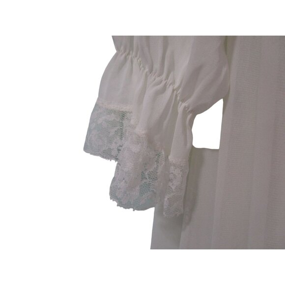 Vintage All Nylon White Lace Nightgown Robe Set M/L Capri Originals 1970s GUC - Picture 7 of 15
